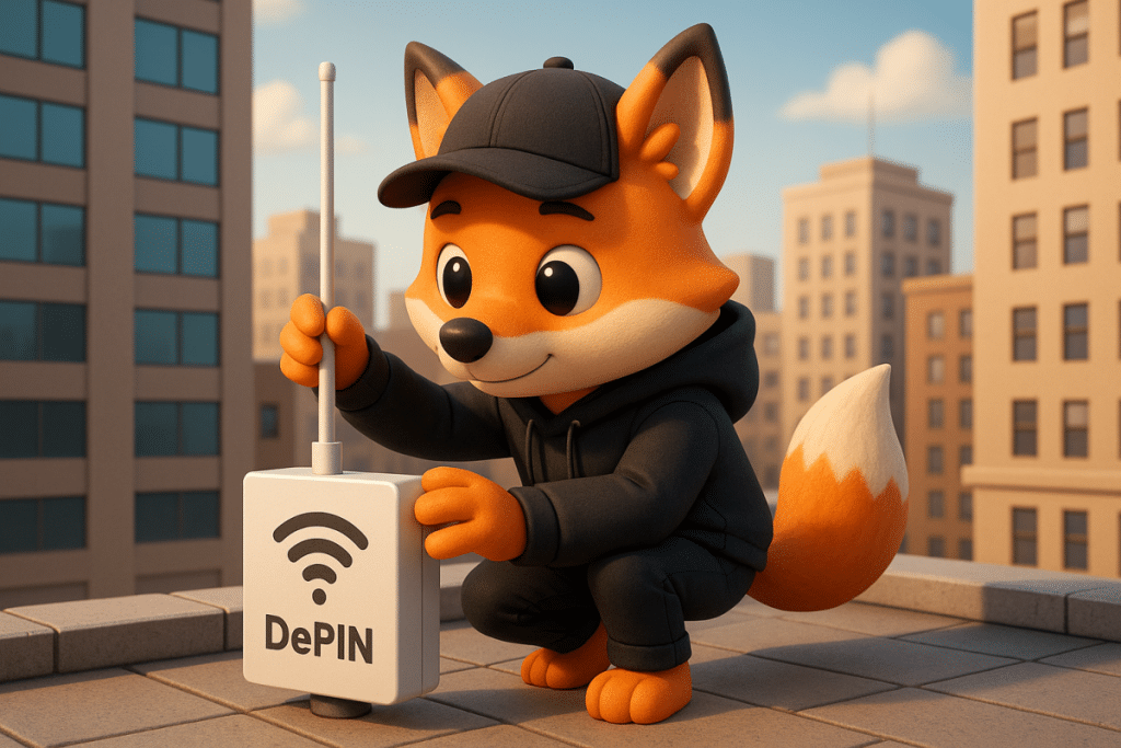 Person installing Decentralized Physical Infrastructure (DePIN) hotspot