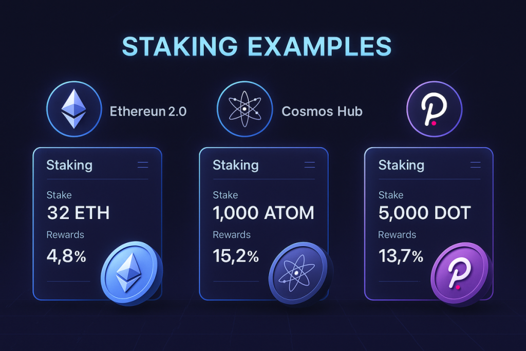 Beispiele für Blockchain-Einsätze: Ethereum 2.0-, Cosmos- und Polkadot-Netzwerke
