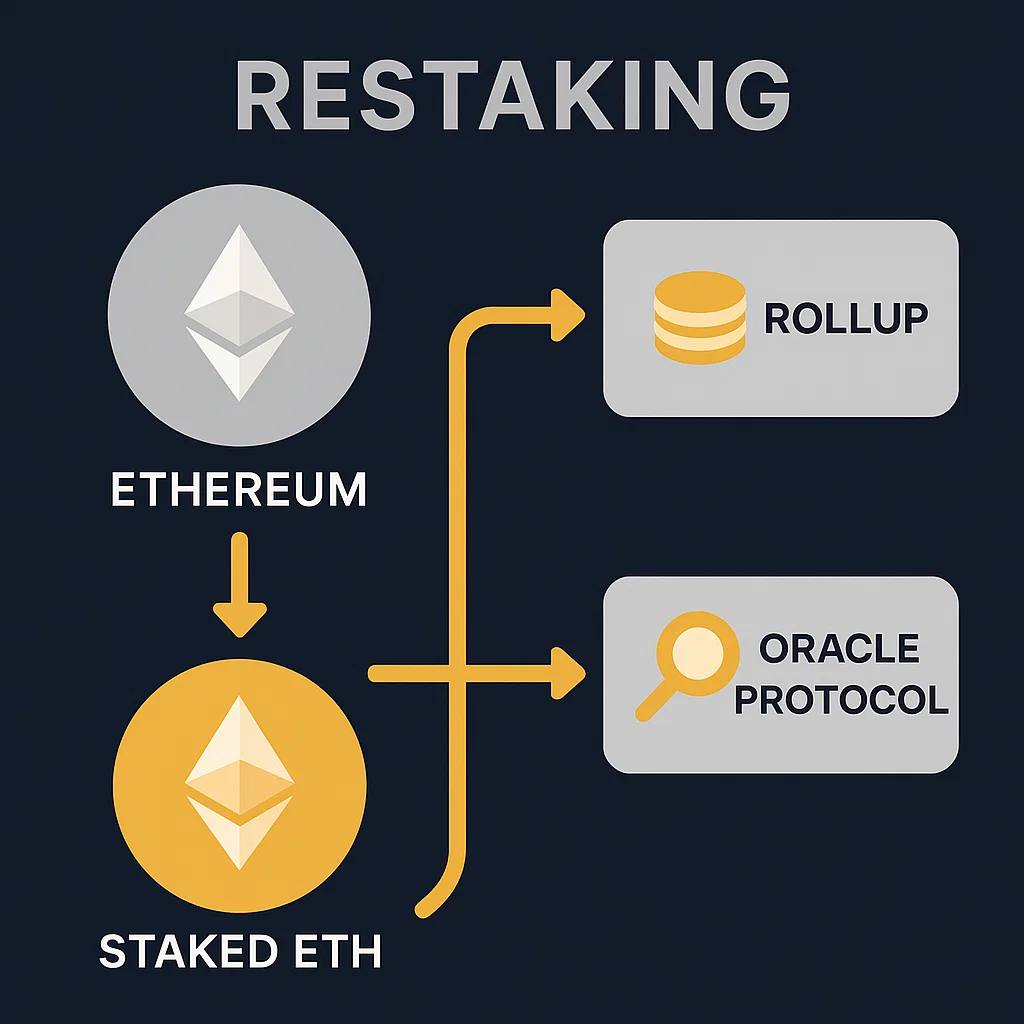 What is restaking visual explanation with Ethereum and modular chains