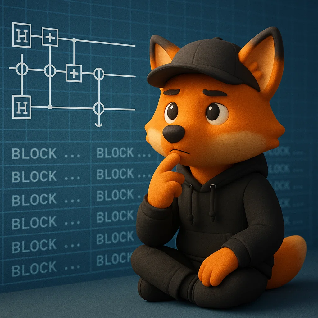 quantum computer and blockchain representation