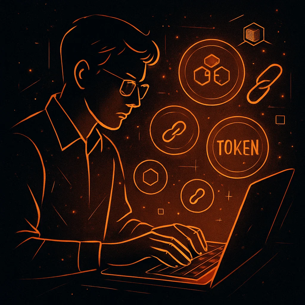 Illustration of a researcher joining the Decentralized Science movement via newsletter