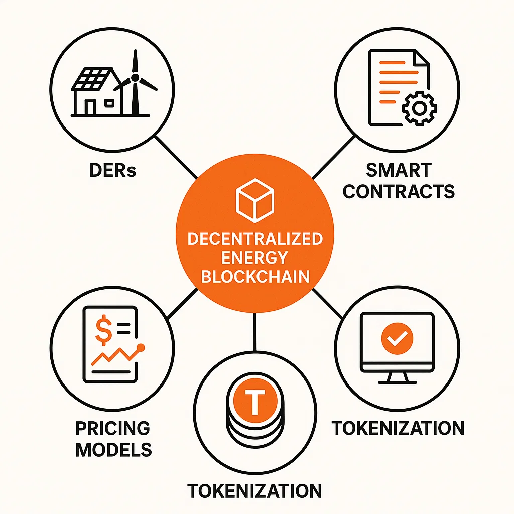Core technologies of a decentralized energy trading blockchain platform