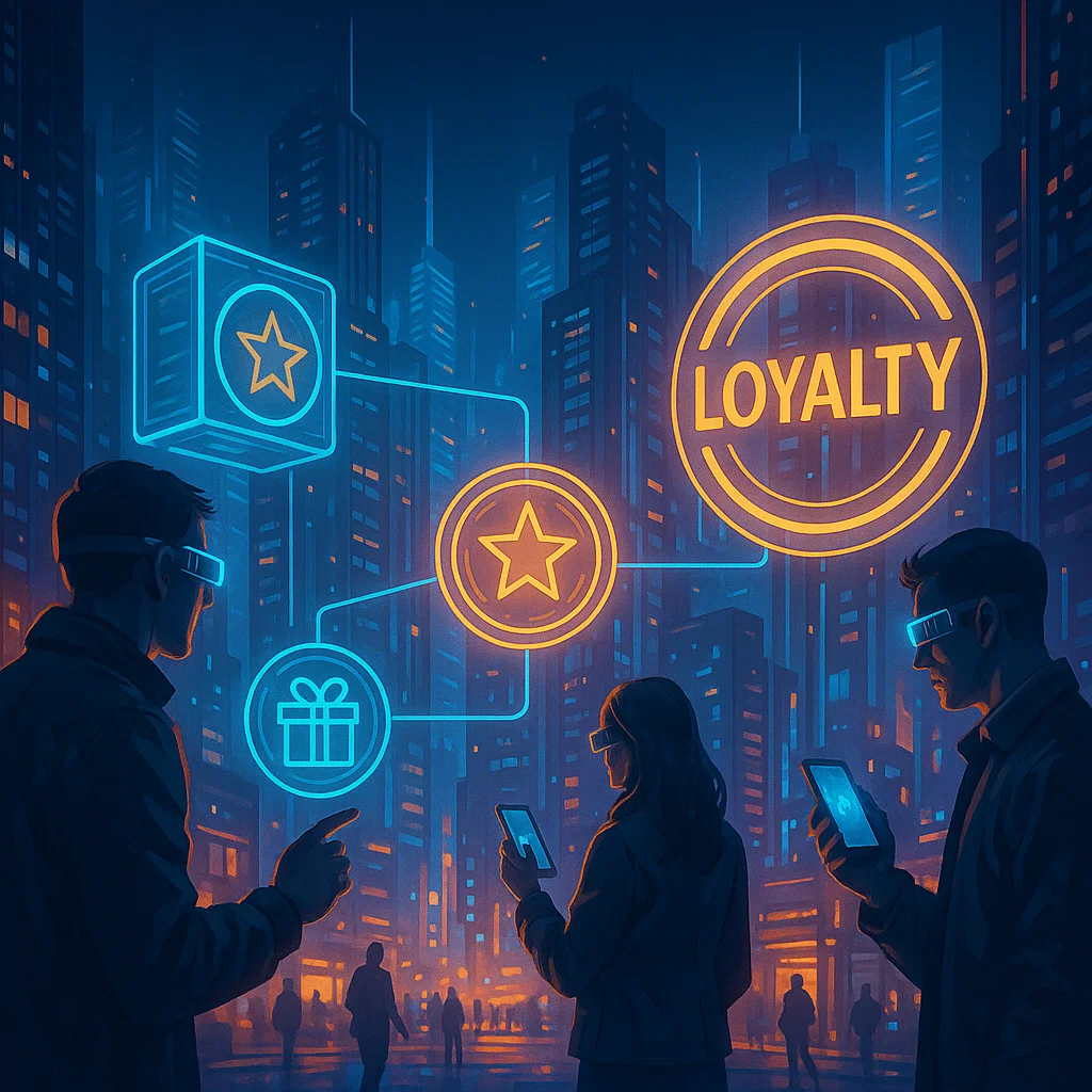visualización del futuro de los programas de fidelización impulsados ​​por blockchain en todas las industrias en un mundo digital conectado