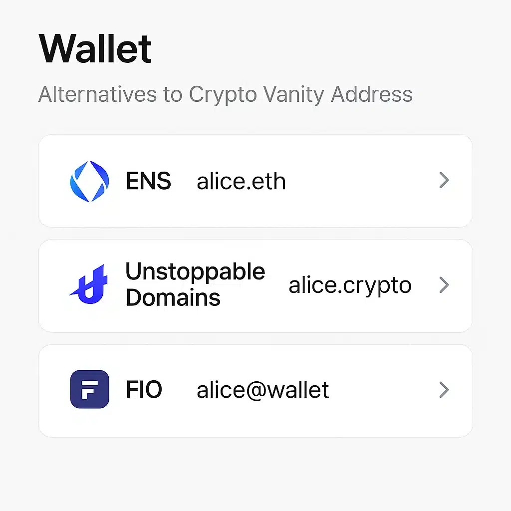Альтернативы крипто-тщеславному адресу ENS Неудержимые домены FIO