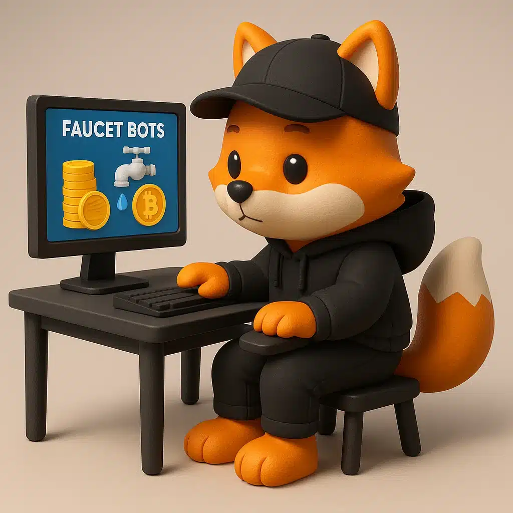 Example of a crypto faucet claiming dashboard